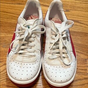 Puma White and pink  Perforated Sneakers